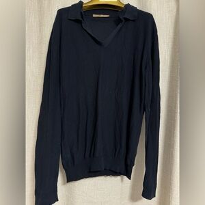 Elegant Navy V-Neck Sweater for Men